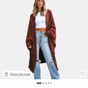 Women's Cozy Burgundy Cardigan